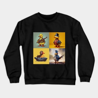 4 Civil War Era Duck Caricatures Crewneck Sweatshirt